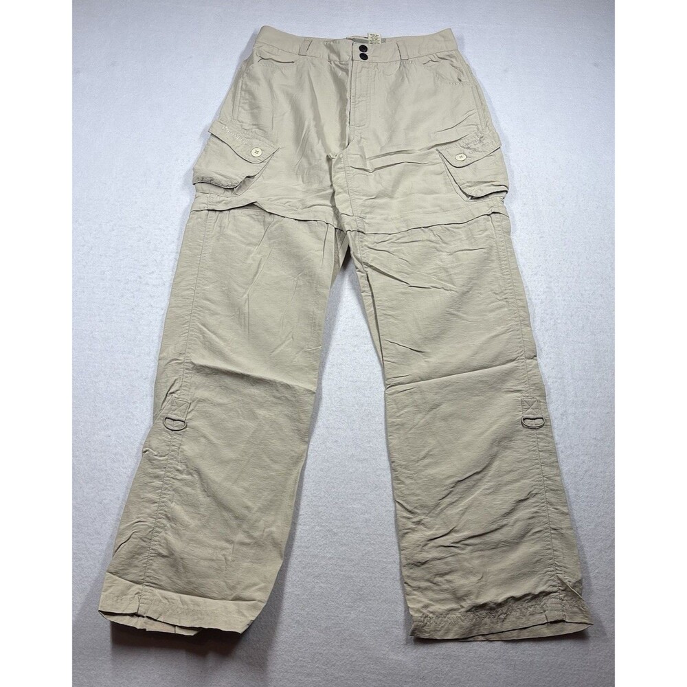 Gander Mountain Tech UV Convertible Zip Off Cargo Pants Womens 6 Beige Nylon